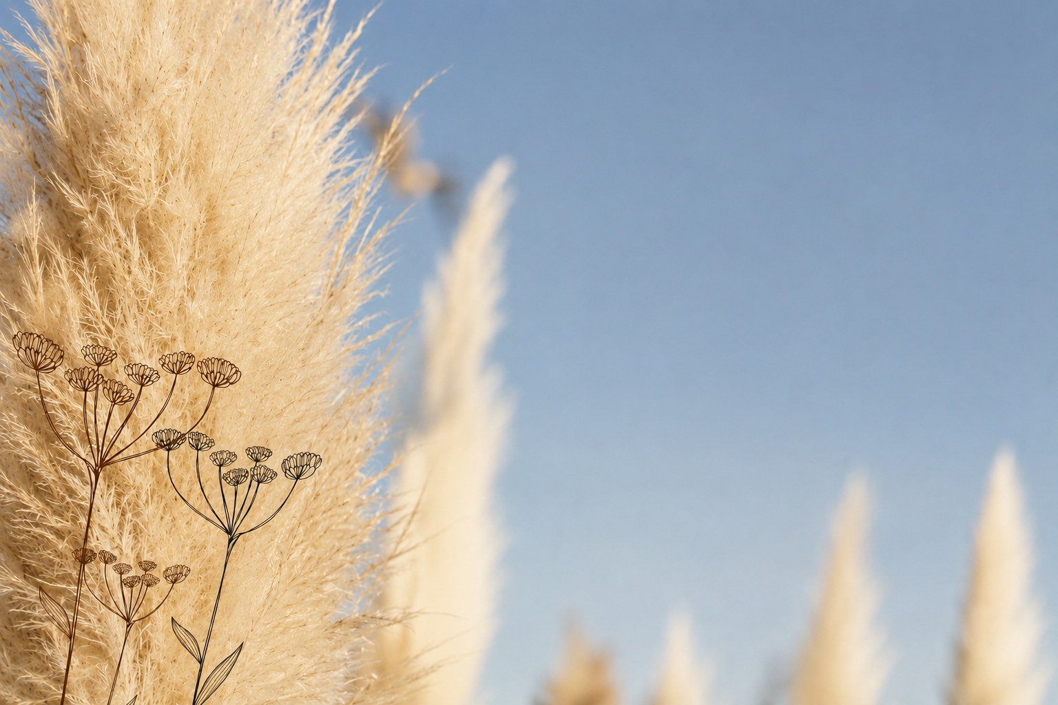 Herbes de la pampa et nature sauvage
